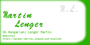 martin lenger business card